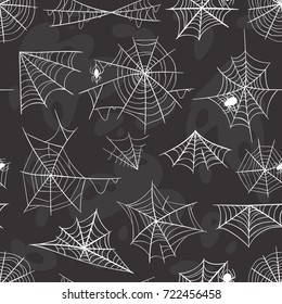 Spider Halloween celebration decoration web silhouette vector set