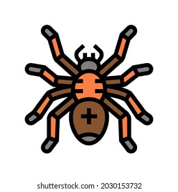 spider halloween color icon vector. spider halloween sign. isolated symbol illustration