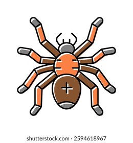spider halloween color icon vector. spider halloween sign. isolated symbol illustration