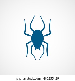 Spider Halloween Concept Blue Flat Icon On White Background