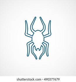 Spider Halloween Concept Blue Line Icon On White Background