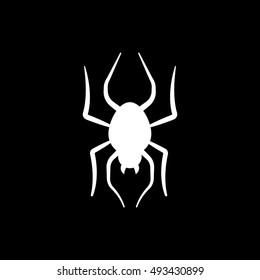 Spider Halloween Concept Flat Icon On Black Background