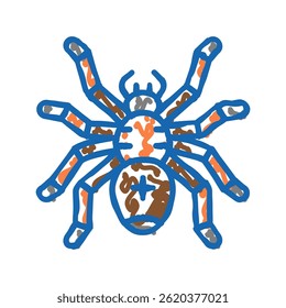 spider halloween doodle icon sketch vector. spider halloween sign. isolated symbol illustration