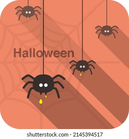 Spider, Halloween de diseño de icono plano conjunto de ilustración vectorial