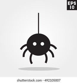Spider halloween icon in trendy flat style isolated on grey background. Id card symbol for your design, logo, UI. Vector illustration, EPS10.