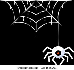 Spider halloween illustration in the black