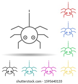 Spider for Halloween multi color style icon. Simple thin line, outline vector of halloween icons for ui and ux, website or mobile application