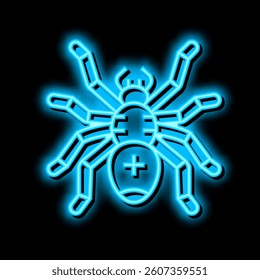 spider halloween neon light sign vector. spider halloween illustration