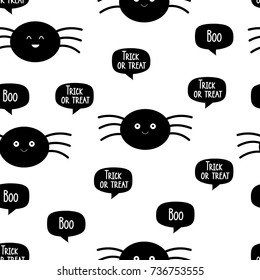 Spider. Halloween pattern. Vector illustration.