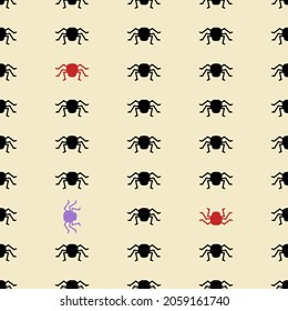 Spider Halloween seamless pattern. Design elements for halloween party poster. Flat cartoon illustration.