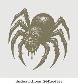 Spider hand drawing on white background