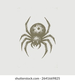 Spider hand drawing on white background