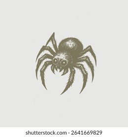 Spider hand drawing on white background