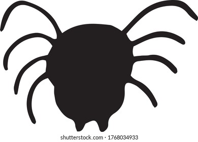 spider hand drawn in doodle style. vector, scandinavian, monochrome. single element for design card, sticker, invitation, decor, insect halloween
