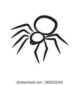 Spider. Hand drawn vector illustration in doodle style, isolated on a white background.