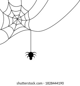 Spinne hängt von einer cobweb-Vektorgrafik