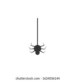 Spider hanging on web vector icon