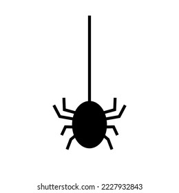 A spider hanging from a web. Vector.