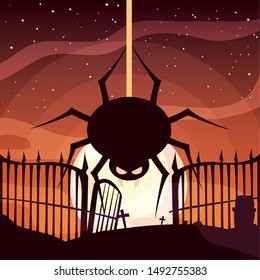 spider happy halloween celebration design