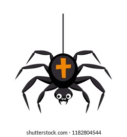 Spider, holiday Halloween, character halloween, attribute, icon, vector, illustration, isolated, cartoon style