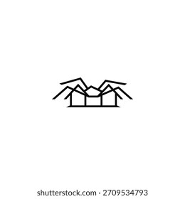Projeto do logotipo da construção da casa e da aranha.