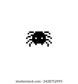 spider icon 8 bit, pixel art  halloween spider icon  for game  logo.