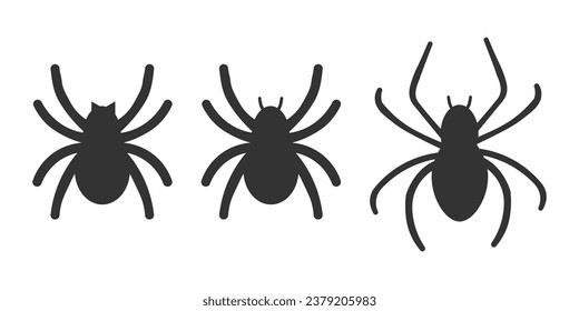 Icono de araña. Ilustración vectorial de conjunto arácnido.