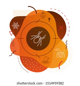 Spider icon background - Happy halloween icons - Editable stroke