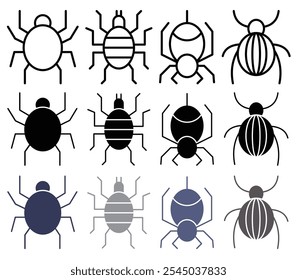 Spider icon in black and colored versions.
