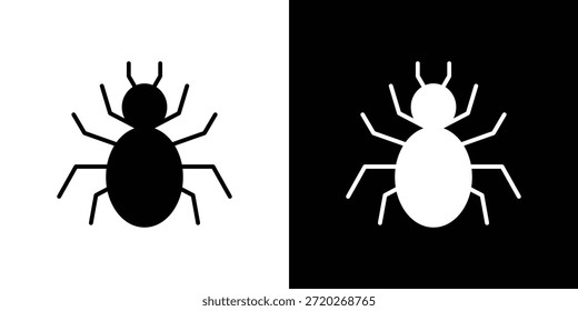 Icono de la araña. Icono de diseño plano simple en blanco y negro
