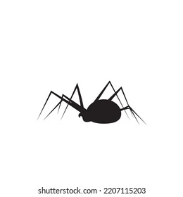 Spider icon, black widow silhouette. Halloween animal symbol, arachnid sign, bug pictogram, spider vector icon isolated