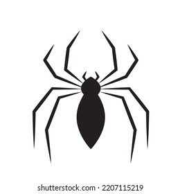 Icono de araña, silueta de viuda negra. Símbolo animal de Halloween, signo arácnido, pictograma de insecto, icono del vector de araña aislado