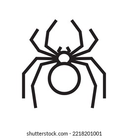 Spider icon, black widow silhouette. Halloween animal symbol, arachnid sign, bug pictogram, spider vector icon isolated