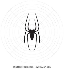 Icono de araña, silueta de viuda negra. Símbolo animal de Halloween, signo arácnido, pictograma de insecto, icono del vector de araña aislado