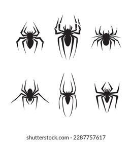 Icono de araña, silueta de viuda negra. Símbolo animal de Halloween, signo arácnido, pictograma de insecto, icono del vector de araña aislado