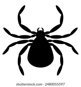 Icono de araña, silueta de viuda negra. Símbolo animal de Halloween, signo de arácnido, pictograma de insecto, icono de araña aislado