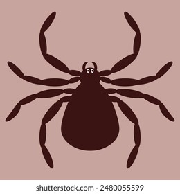 Icono de araña, silueta de viuda negra. Símbolo animal de Halloween, signo de arácnido, pictograma de insecto, icono de araña aislado