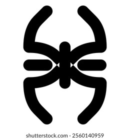 Spider icon, black widow silhouette. Halloween animal symbol, arachnid sign, bug pictogram, spider vector icon isolated