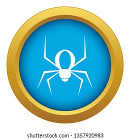 Spider icon blue vector isolated on white background for any design