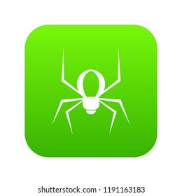 Spider icon digital green for any design isolated on white vector illustration