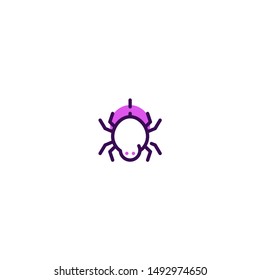 Spider Icon with Filled Line Style for Halloween