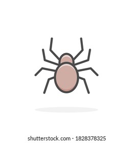 Spider icon in filled outline style. For your design, logo. Vector illustration.