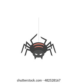 Spider icon in flat color style. Animal arachnid spooky Halloween