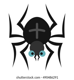 Spider icon in flat style isolated on white background. Insect symbol vector illustration