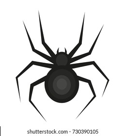 Spider icon is a flat style. Isolated on white background. Vector illustration