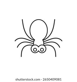 Ícone de aranha em estilo plano. Ilustração do vetor de inseto tarântula em fundo isolado. A vida selvagem assina o conceito de negócios.
