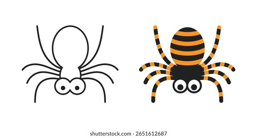 Spider icon in flat style. Tarantula insect vector illustration on isolated background. Wildlife sign business concept.