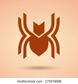 Spider icon, Flat style, vector