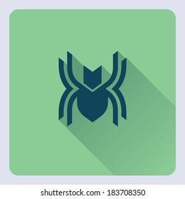 Spider icon, Flat style, vector