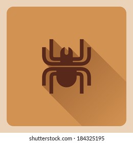 Spider icon, Flat style, vector